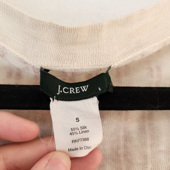 J. Crew Silk Linen Button Down Cardigan Sweater Lightweight Pink Women's S - Picture 5 of 6